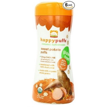 Happy Baby Gluten-Free Organic Puffs, 2.1 Ounce Containers (Pack of 6) , only $13.24, free shipping