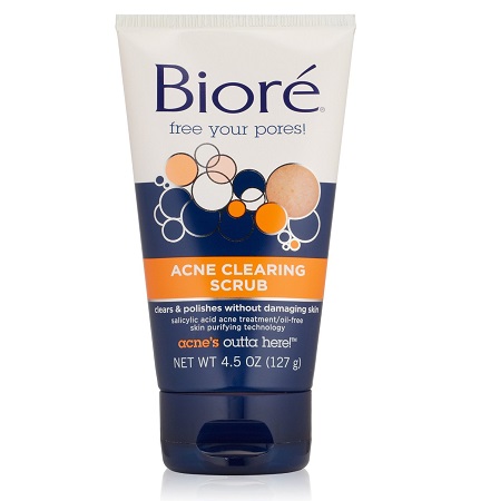 Biore Acne Clearing Scrub (1% Salicylic Acid), 4.5 Ounce, only $3.79, free shipping