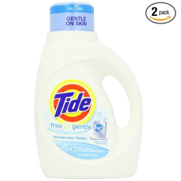 Tide Free and Gentle High Efficiency Unscented Detergent, 50 Ounce (Pack of 2) $9.90+free shipping