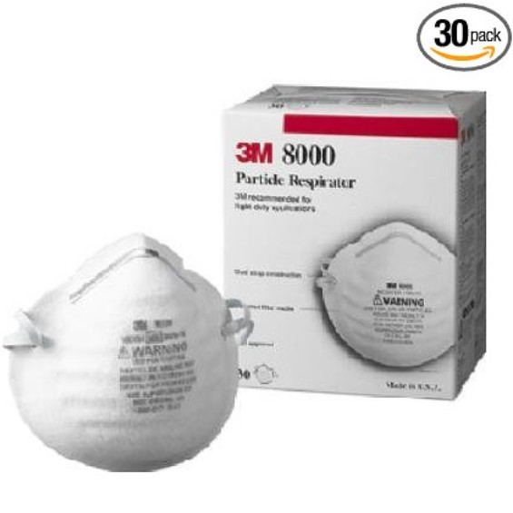 帮助预防H7N9禽流感！3M 8000 Particle Respirator N95 口罩（30个）$7.00