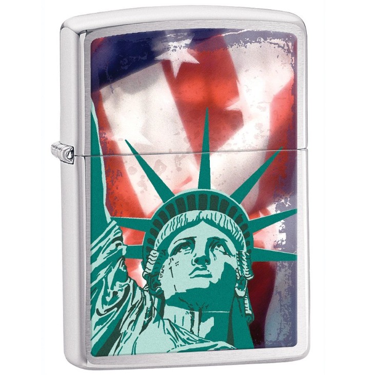 Zippo Brush Chrome Statue of Liberty Lighter $14.24 