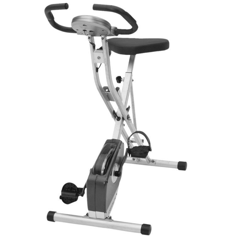 Exerpeutic Folding Exercise Bike, 8 Levels of Resistance Stationary Bike, Bluetooth tracking & Tablet Holder options available, 31.0' L x 19.0' W x 46.0' H (1200), Only $93.90