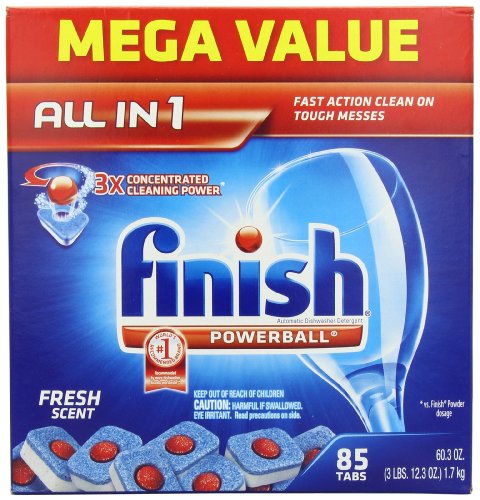 Finish Powerball Tabs Dishwasher Detergent, Fresh Scent, 85-Count $11.03+free shipping