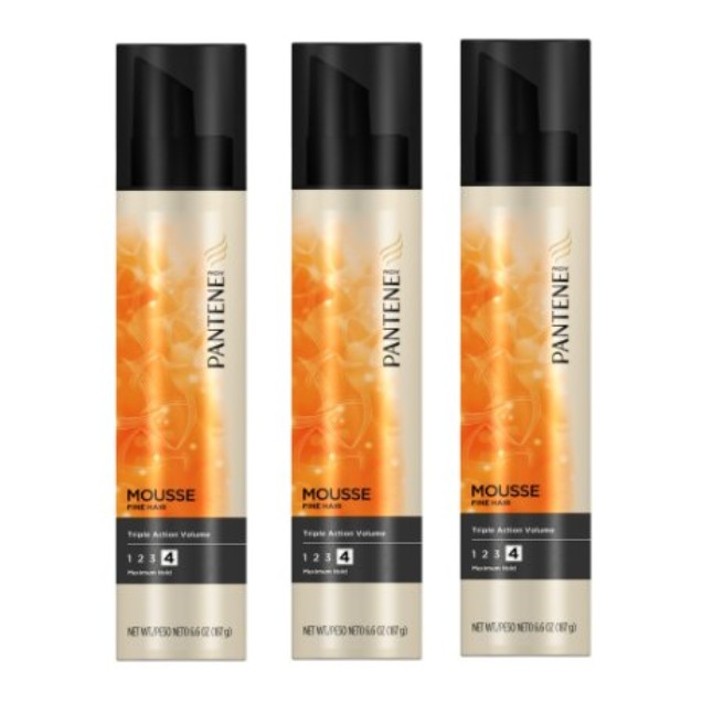 Pantene Pro-V Fine Hair Style Triple Action Volume Maximum Hold Hair Mousse 6.6 Oz (Pack of 3) $6.09+free shipping