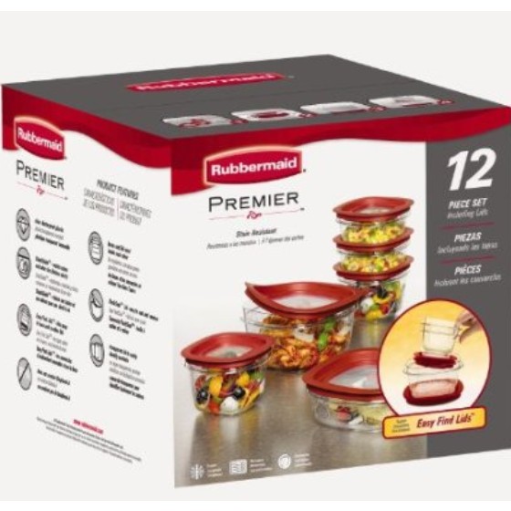 Rubbermaid 12-Piece New Premier Food Storage Container Set $17.00