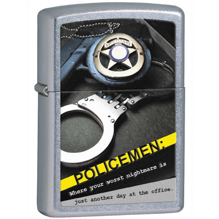 Zippo Street Chrom Police Badge handcuffs Lighter 	$13.00 +free shipping