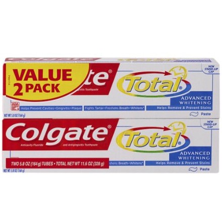 Colgate高露洁Total Advanced Whitening高级净白牙膏（2支）$5.67免运费