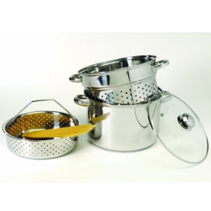Excelsteel 8 Quart 18/10 Stainless Steel 4 Piece Muti-Cookware Set With Encapsulated Base $25.99