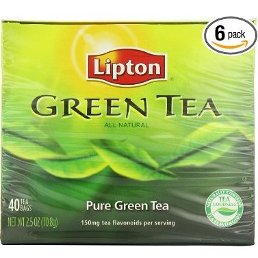 Lipton Tea 100%绿茶包（40包/盒，共6盒）$16.30免运费