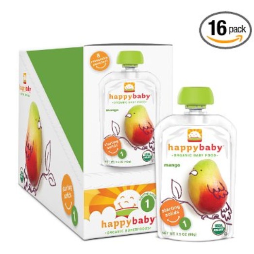 Happy Baby Organic Baby Food 1 Starting Solids, Fresh Mango, 3.5-Ounce (Pack of 16) $10.88+free shipping