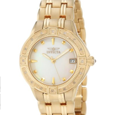 Invicta Women's 0268 II Collection Diamond Accented 18k Gold-Plated Watch $104.99 (88%off)