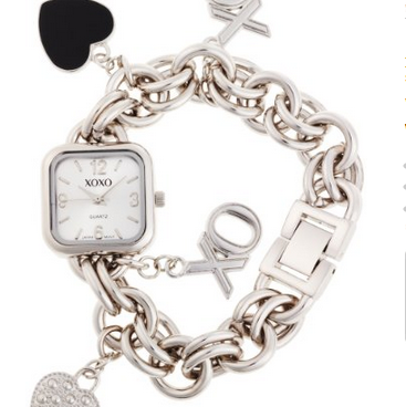 XOXO Women's XO7026 Silver Dial Silver-tone Charm Bracelet Watch $19.99 