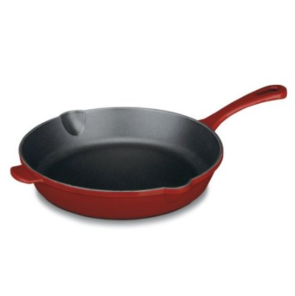 Cuisinart CI22-24CR Chef's Classic Enameled Cast Iron 10-Inch Round Fry Pan, Cardinal Red, Only $26.00 after clipping coupon, free shipping