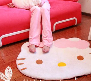 降！Hello Kitty 猫脸地毯30 X 25 inches   只要$9.79包邮