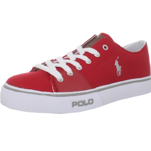 Polo Ralph Lauren(拉夫.勞倫)男款紅色休閑帆布鞋7.5碼僅售$28.22!