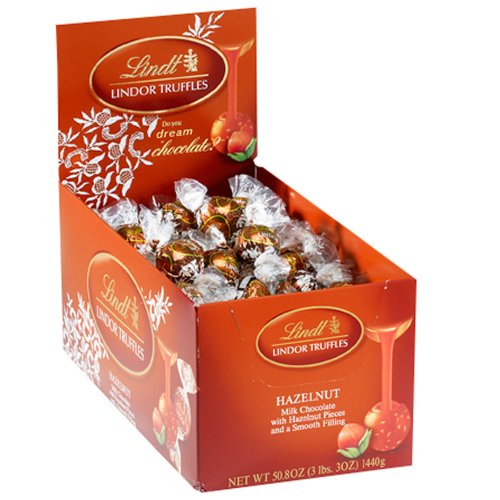 Lindt Lindor Truffles Hazelnut Chocolate, 120-Count Box 	$27.89