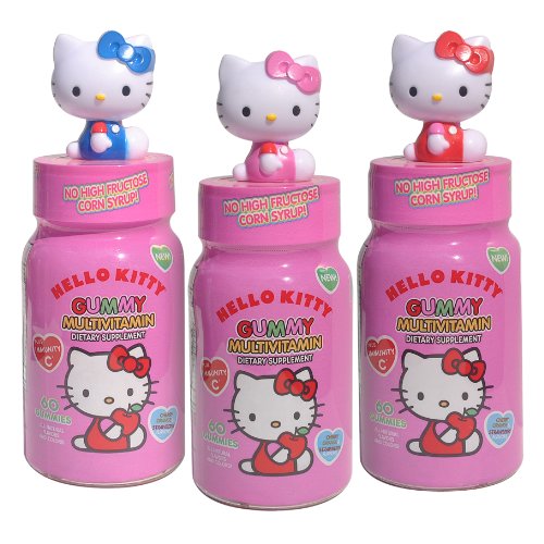 Hello Kitty Gummy Multivitamin Dietary Supplement, 60 Count (Pack of 3) $17.92