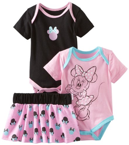 Disney Baby-Girls Newborn 2 Bodysuits and Skirt Set $11.90 (30%off) 