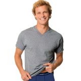 HanesComfort Soft Dyed V-Neck T Black and Grey $9.94