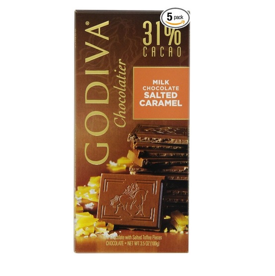 速搶！Godiva歌帝梵 牛奶焦糖味巧克力，3.5 oz/塊，共5塊，現僅售 $16.30