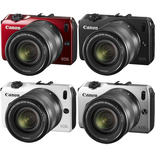 Canon EOS M 18MP SLR w/18-55mm STM, 22mm STM Pancake Lens &Speedlight 90EX Flash Lens$399