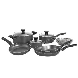 T-fal A821SA Initiatives Nonstick Inside and Out Dishwasher Safe Oven Safe Cookware Set, 10-Piece, Charcoal, only $45.68, free shipping
