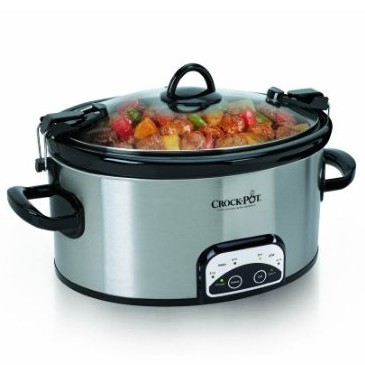 Crock-Pot SCCPVL605-S 6-Quart Programmable Cook & Carry Oval Slow Cooker, Stainless Steel $25.49