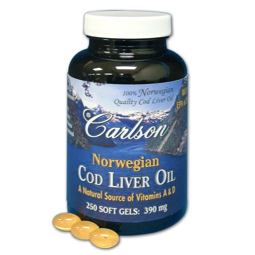 Carlson Labs Cod Liver Oil, 390 Mg , 250 Softgels $9.49+free shipping