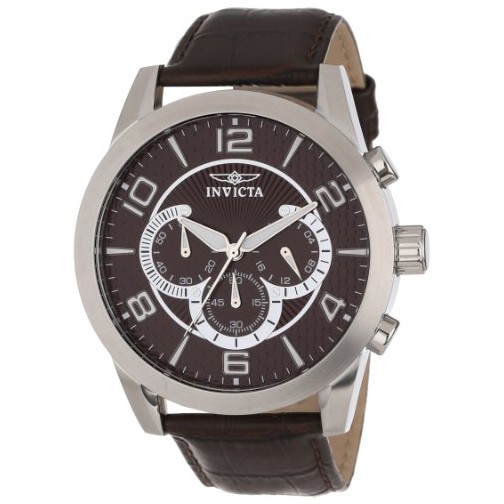 Invicta Men's 13634 Specialty Chronograph Brown Textured Dial Brown Leather Watch $79.99+free shipping