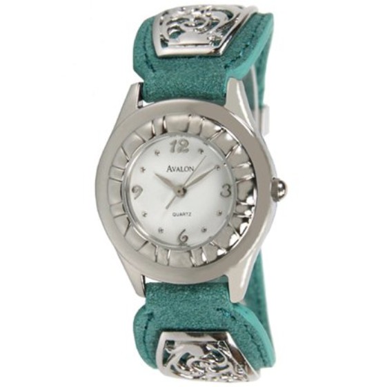 Avalon Lady Rancher Western Watch- Dusty Teal with .925 Sterling Silver Keeper and Buckle # 7377 $29.95  + $6.45 shipping 