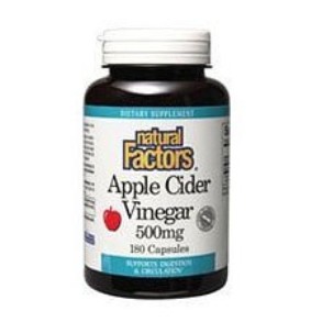 Natural Factors Apple Cider Vinegar 500mg Capsules, 180-Count $8.54+free shipping