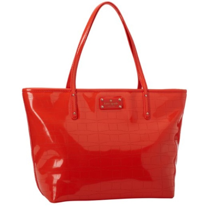 Kate Spade New York Signature Punched Small Coal PXRU4097 Tote,Flame,One Size $152.76+free shipping