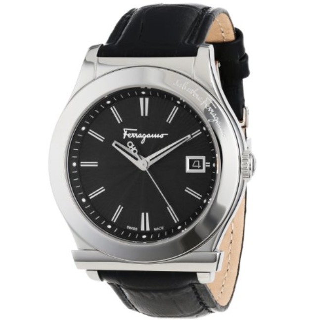 Ferragamo Men's F62LBQ9909 S009 1898 Stainless-Steel Leather Watch $425.00+free shipping