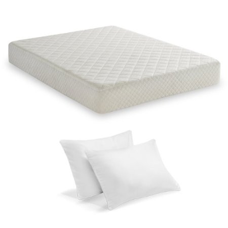 Sleep Innovations 10-Inch SureTemp Memory Foam Mattress With 20-Year Warranty, with 2-Bonus Memory Foam Pillows $499.99