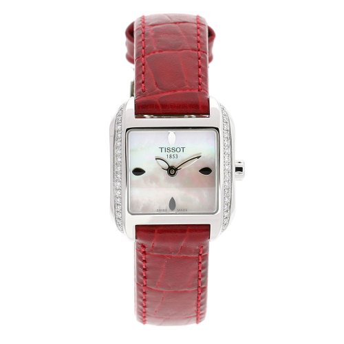 Tissot Women's T02.1.365.71 T-Wave Mother-Of-Pearl Dial Leather Strap Diamond Bezel Watch $649.99(55%off) + Free Shipping 