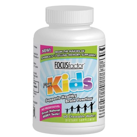 Factor Nutrition Labs Focus Factor for Kids, Berry Blast, 60-Chewable Wafers Bottle $6.64 