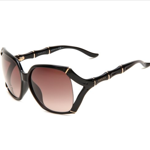 Gucci Women's 3508/S Rectangle Sunglasses,Gray Horn Frame/Gray Gradient Lens $143.93