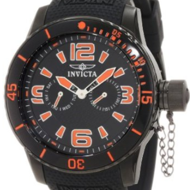 Invicta Men's 1795 Specialty Black Textured Dial Black Silicone Watch $69.50(92%off)