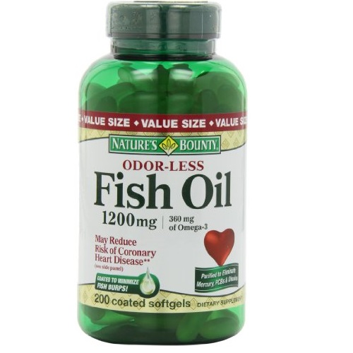 Nature's Bounty Odorless Fish Oil 1200mg (value Size), 200-Count, Omega 3, only $9.18, free shipping