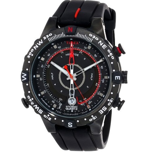 Timex Men's T2N720 Intelligent Quartz Adventure Series Tide Temp Compass Black Silicone Strap Watch, only $55.79, free shiping  after using coupon code 