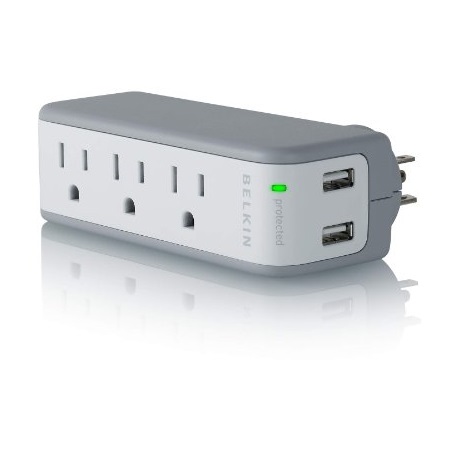Belkin 3-Outlet Mini Travel Swivel Charger Surge Protector with Dual USB Ports, only $8.35 