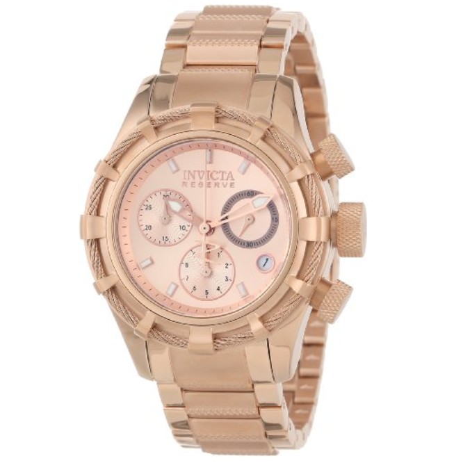 Invicta Women's 12460 Bolt Reserve Chronograph Rose Tone Dial 18k Rose Gold Ion-Plated Stainless Steel Watch $179.99+free shipping