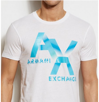 Armani Exchange 男士白色皮马棉短袖T恤     $32 (24%)