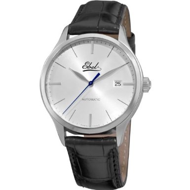 Ebel Men's 9120R41/6430136 Classic Mens Silver dial Black Strap Watch  $949.99 