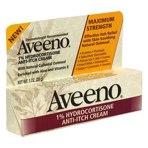 Aveeno 1% Hydrocortisone Anti-Itch Cream, Maximum Strength, 1-Ounce Tube  $19.60 