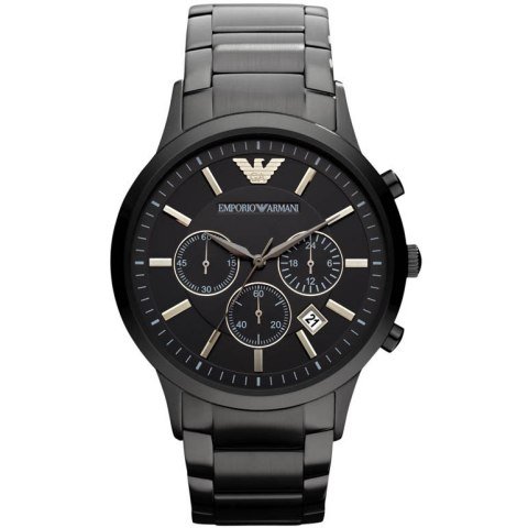 史低！Emporio Armani安普里奧·阿瑪尼 AR2453經典黑色計時男裝腕錶 特價$229.99