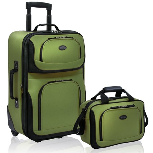 US Traveler Rio Two Piece Expandable Carry-On Luggage Set, Green, One Size $38.00(24%off)