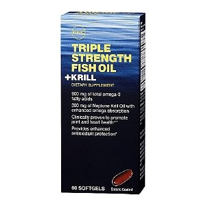 GNC Triple Strength Fish Oil Plus Krill 60 Soft Gels $16.38 