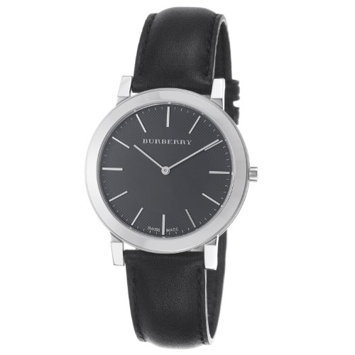 Burberry Men's BU2351 Slim Black Dial Black Leather Strap Quartz Watch $246.00(38%off)
