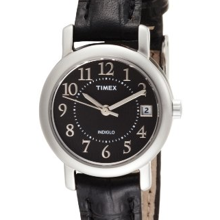 Timex Women's T2N335 Elevated Classics Dress Black Leather Strap Watch $23.98(52%off) 